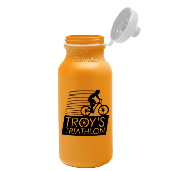 Garyline® Omni Bike Bottle with Tethered Push-Pull Lid - 20 oz. - Athletic Gold
