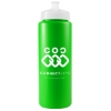 32 Oz. Sports Quart Bottle w/Push Pull Cap (White Or Frost) - Neon Green