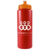 32 Oz. Sports Quart Bottle w/Push Pull Cap (White Or Frost) - Red