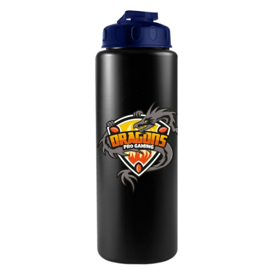 Garyline® Quart Sport Bottle with Flip Lid - 32 oz. - Black