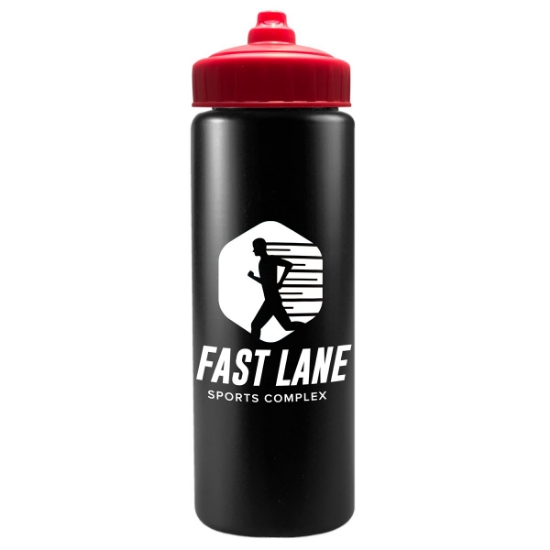 Garyline® Quart Sport Bottle with Valve Lid - 32 oz. - Black
