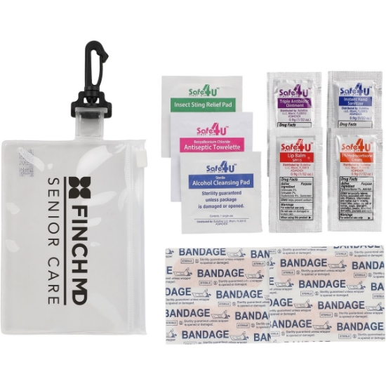 On The Go 12-Piece First Aid Pack - Clear