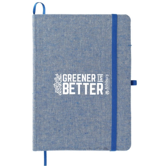 5'' x 7'' FSC® Recycled Cotton Bound Notebook - Blue