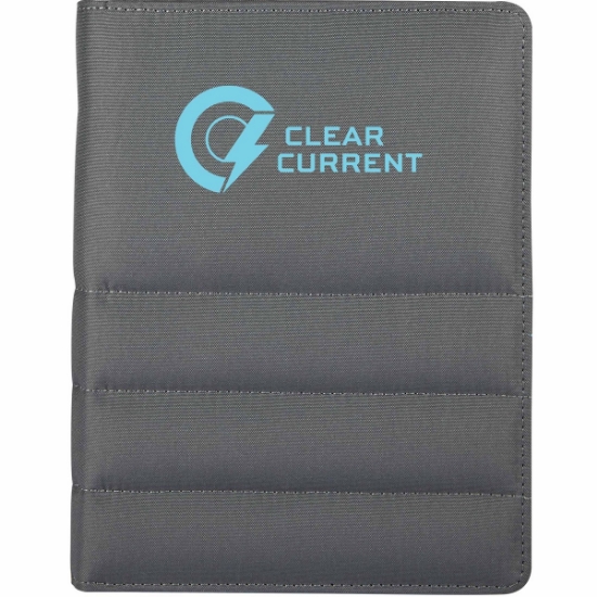 Puffer Zippered Padfolio with FSC® Recycled Paper - Gray