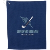 15'' x 18'' Recycled 200g Microfiber Waffle Towel - Navy