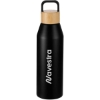 Aspen 24 oz Recycled Bottle with FSC® Bamboo Lid - Black