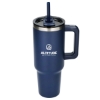 Pinnacle 40 oz Vacuum Insulated Eco-Friendly Travel Tumbler With Straw - Navy