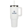Pinnacle 40 oz Vacuum Insulated Eco-Friendly Travel Tumbler With Straw - White