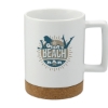 Bates 15oz Ceramic Mug w/ Cork Base - White