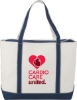 Baltic 24oz Cotton Canvas Tall Zippered Boat Tote - Navy