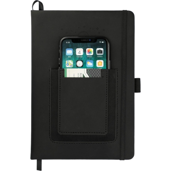 5.5x8.5 FSC® Mix Vienna Phone Pocket Bound Journal - Black