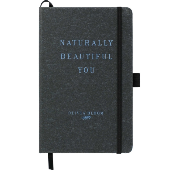 5.5'' x 8.5'' FSC® Mix Recycled Leather Bound Journal - Black