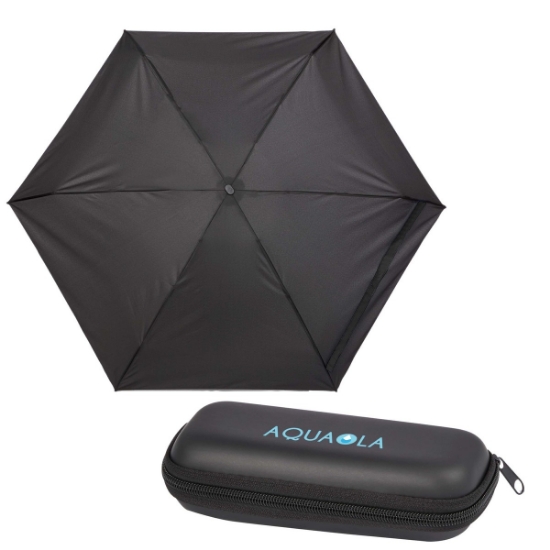 37'' Compact Travel Umbrella With Case - Black