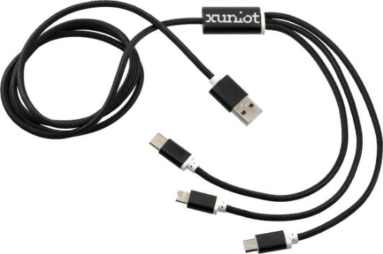 Realm 3-in-1 Long Charging Cable - Black