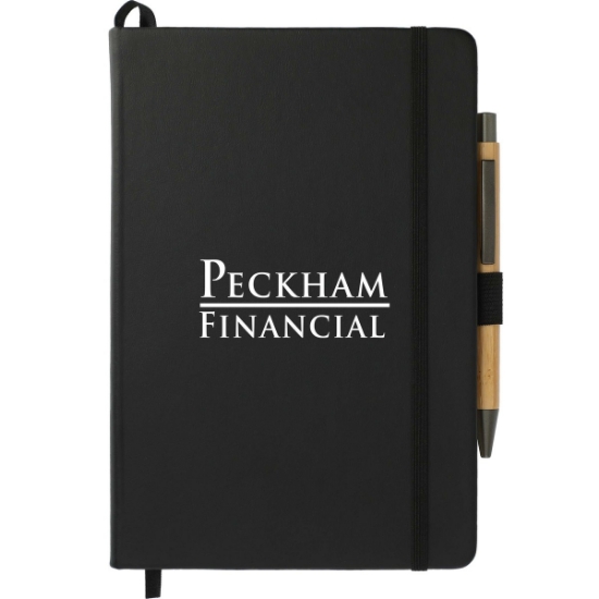 5.5'' x 8.5'' Cactus Leather Bound Journal Set - Black