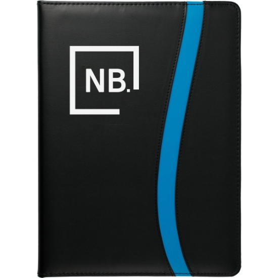 Session Padfolio with FSC® Mix Paper - Black w_Blue Trim