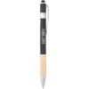 Bamboo and Recycled Aluminum Soft Touch Ballpoint Stylus - Black