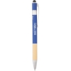 Bamboo and Recycled Aluminum Soft Touch Ballpoint Stylus - Blue