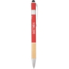Bamboo and Recycled Aluminum Soft Touch Ballpoint Stylus - Red