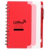 5'' x 7'' Recycled Dual Pocket Spiral Notebook w Pen - Red