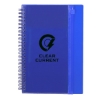 5.5'' x 8.5'' Spiral Notebook with Clear Pocket - Blue