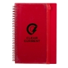 5.5'' x 8.5'' Spiral Notebook with Clear Pocket - Red