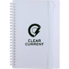 5.5'' x 8.5'' Spiral Notebook with Clear Pocket - White