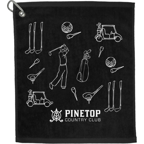15'' x 18'' Terry Golf Towel - Black