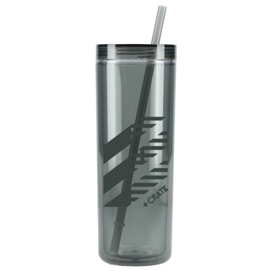 Chroma Recycled Acrylic Skinny Tumbler 16oz - Black