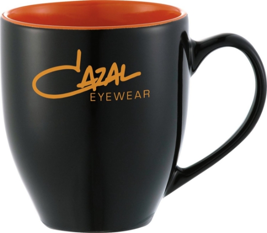 Zapata 15oz Ceramic Mug Electric - Black w_Orange Lining