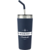 Faye 20oz Vacuum Tumbler w/ SS Straw - Navy