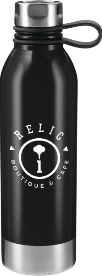Perth Single-Walled Stainless Steel 25oz Sports Water Bottle - Black