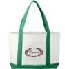 Large Canvas Boat Tote Bag - White w_Green Trim