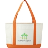 Large Canvas Boat Tote Bag - White w_Orange Trim