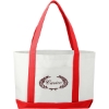 Large Canvas Boat Tote Bag - White w_Red Trim