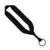 3/4" Polyester Key Chain with Crimp Split Ring - Black