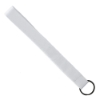 3/4" Sewn Polyester wrist Keychain with Metal Split-Ring - White