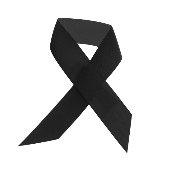 5/8" Dye-Sublimated Satin Ribbon Pin - Black