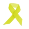 5/8" Dye-Sublimated Satin Ribbon Pin - Yellow