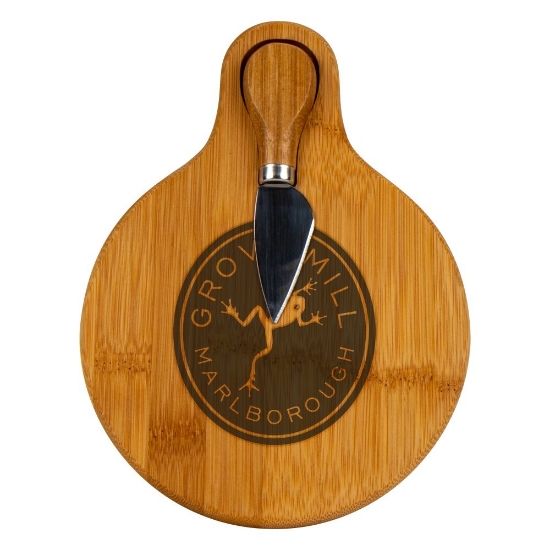Small Bamboo Cutting Board with Cheese Knife - Chjb