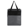 Crystal Cove Recycled Non Woven Grocery Cooler - GY-BK_Cool Gray 8c, Black