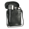 Leatherette Tumbler / Vacuum Bottle Set - Black