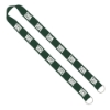 IMPORT Rush 1" Polyester 2-Ended Lanyard with Dual Sewn Silver Metal Split-Ring - Hunter Green