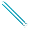 IMPORT Rush 1/2" Polyester 2-Ended Lanyard with Dual Silver Metal Crimp & Split-Ring - Turquoise