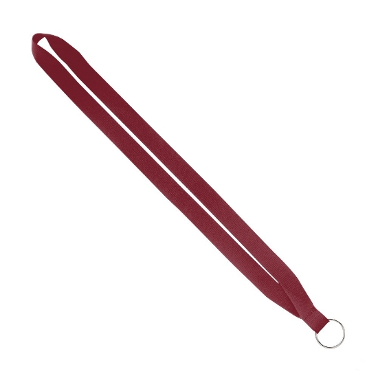 IMPORT Rush 3/4" Polyester Lanyard with Sewn Silver Metal Split-Ring - Burgundy