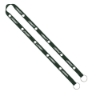 IMPORT Rush 5/8" Polyester 2-Ended Lanyard with Dual Sewn Silver Metal Split-Ring - Hunter Green