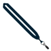 1" Cotton Lanyard with Metal Crimp & Metal Bulldog Clip - Navy