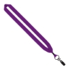 1" Cotton Lanyard with Metal Crimp & Metal Bulldog Clip - Purple