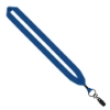 1" Cotton Lanyard with Metal Crimp & Metal Bulldog Clip - Royal Blue