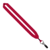 1" Cotton Lanyard with Metal Crimp & Metal Bulldog Clip - Red